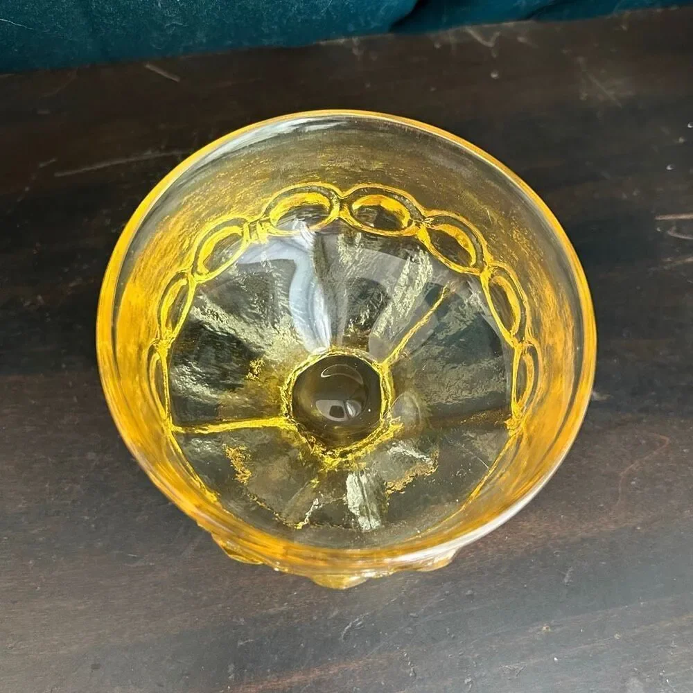 Vintage MCM Tiffin Goblet Glass Soy Candle Gilded Lounge